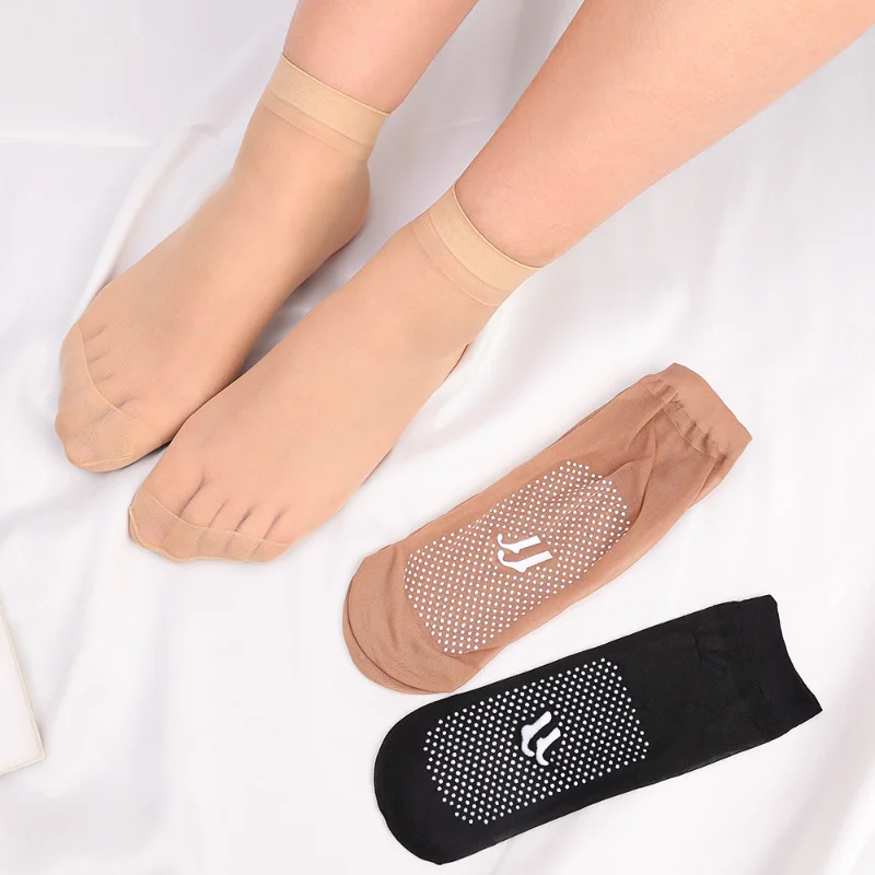 Top Trends: 2 / 10pcs Skin Color Transparent Thin Women Crystal Silk Socks Nylon Fashion Ladies Female Summer Short Ankle Silk Socks Meias Shoppable Styles - Image 3