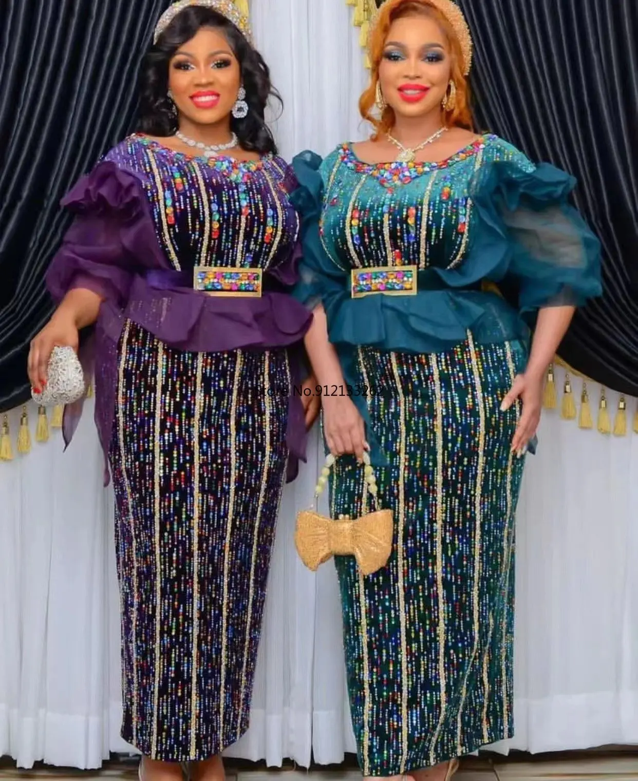 Top Trends: Dashiki African Dresses For Women Elegant Luxury Velvet Evening Gowns Plus Size Turkey Long Maxi Party Dress Africa Clothing Shoppable Styles