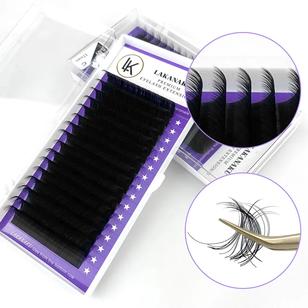 Top Trends: LAKANAKU Natural Premium Individual Volume Eyelash Extensions Handmade Mink Eyelash Private Label Makeup Individual Lashes Shoppable Styles