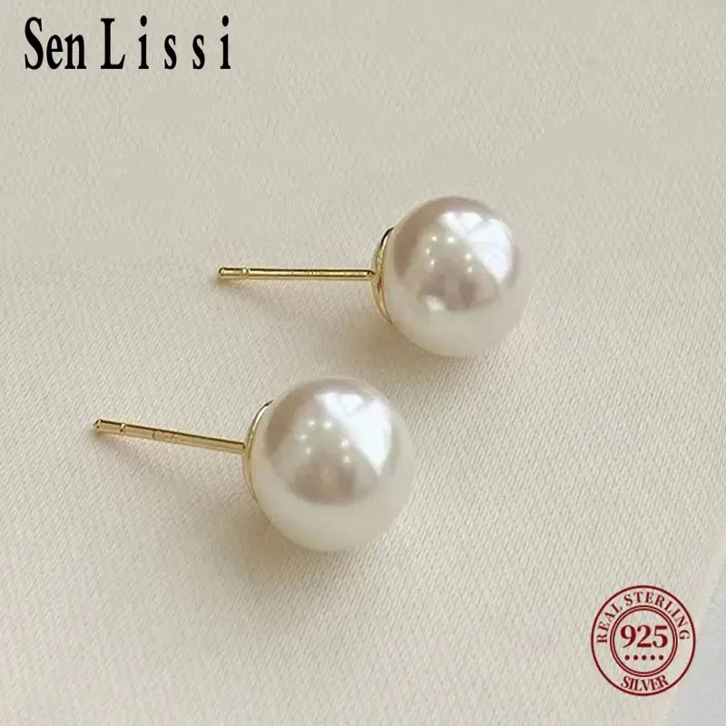 Top Trends: Senlissi- Wholesale 4-14mm Freshwater White Pearl And 925 Sterling Silver Stud Earrings For Women Jewelry Gifts Shoppable Styles