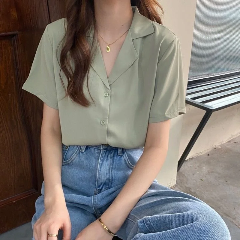 Top Trends: XEJ Chiffon Blouse Elegant Light Green Top For Women Short Sleeve Shirt Summer Top Office Blouse For Women Tunic 2022 Shoppable Styles