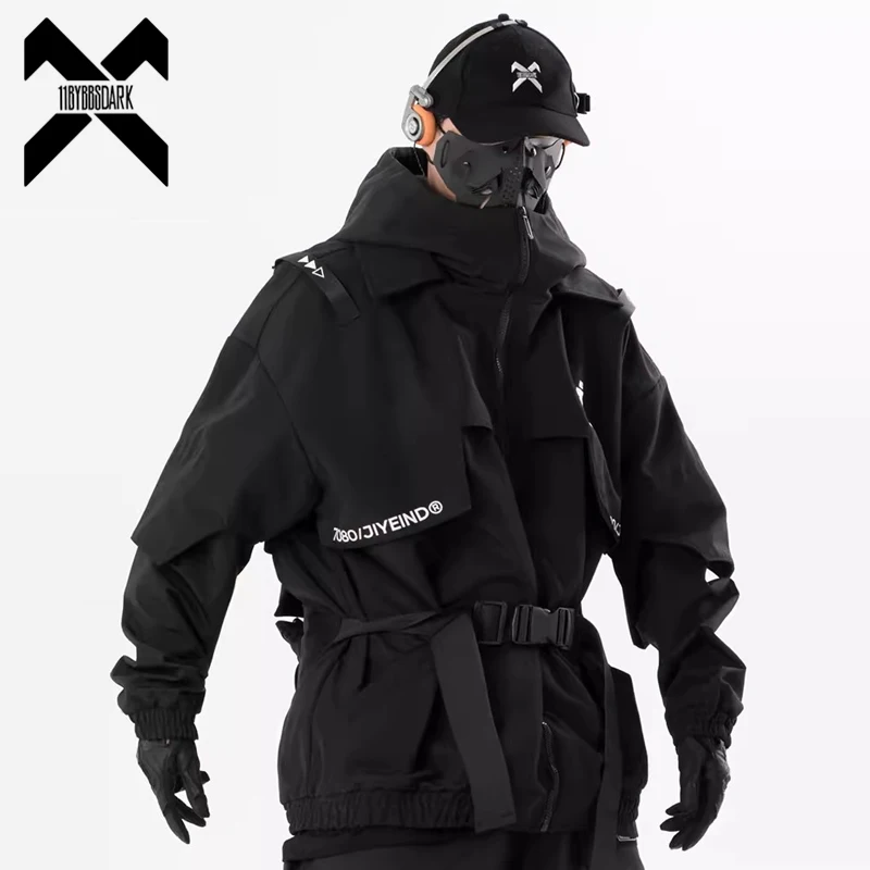 Top Trends: 11 BYBB&#039;S DARK Men Functional Cargo Jacket Techwear 2023 Autumn Function Tactical Windbreaker Coats Loose Jackets Streetwear Shoppable Styles