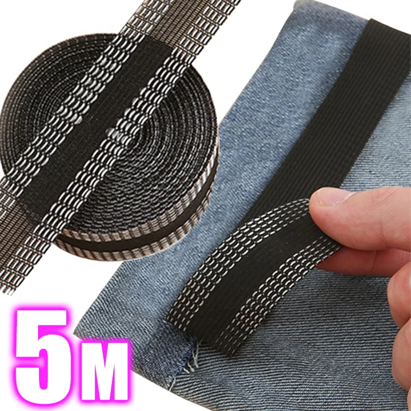 Top Trends: 1 / 5M Pants Edge Shorten Self-Adhesive Tape For Trousers Edge Shortening Tape Paste Hem Iron On Pants Jeans Clothes Length Adjust Shoppable Styles