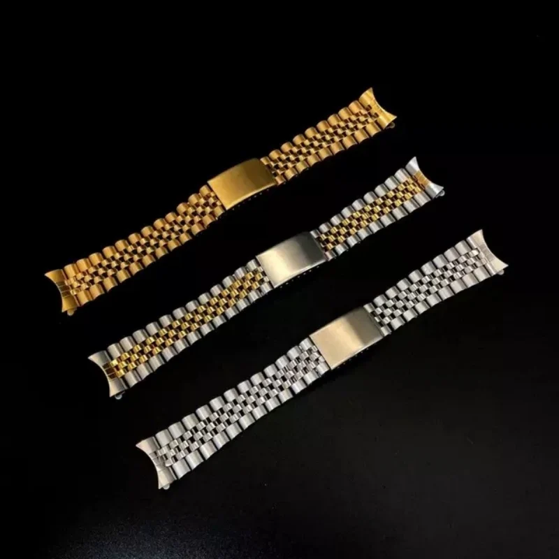 Top Trends: 18mm 19mm 20mm Stainless Steel Vintage Jubilee Watch Band Wristband Bracelet Strap For Rolex DATEJUST Dive Watch Shoppable Styles