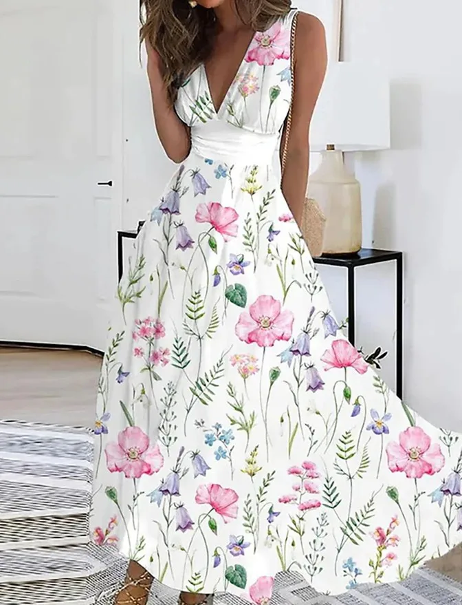 Top Trends: Vestidos Summer Women Dress 2023 Elegant Party Sleeveless Long Dress Robe Sexy Bohemian Print Dresses Vestidos Casual Sundress Shoppable Styles