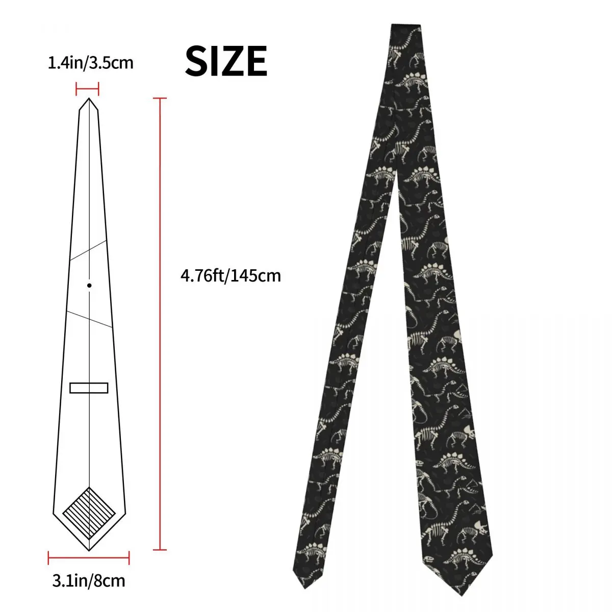 Top Trends: Dinosaur Fossils Neckties Unisex Casual Polyester 8 Cm Classic Halloween Neck Ties For Men Daily Wear Gravatas Gift Shoppable Styles - Image 6