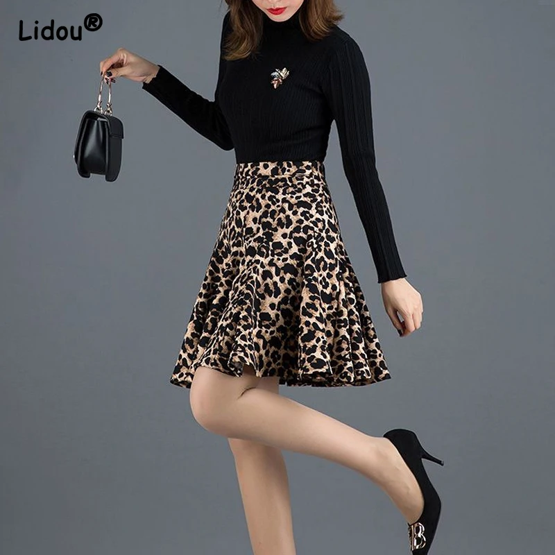 Top Trends: High Waist Loose Printing Skirts Leopard Fashionable Vintage Casual Sexy Temperament Dignified Intellectual Women's Clothing Shoppable Styles