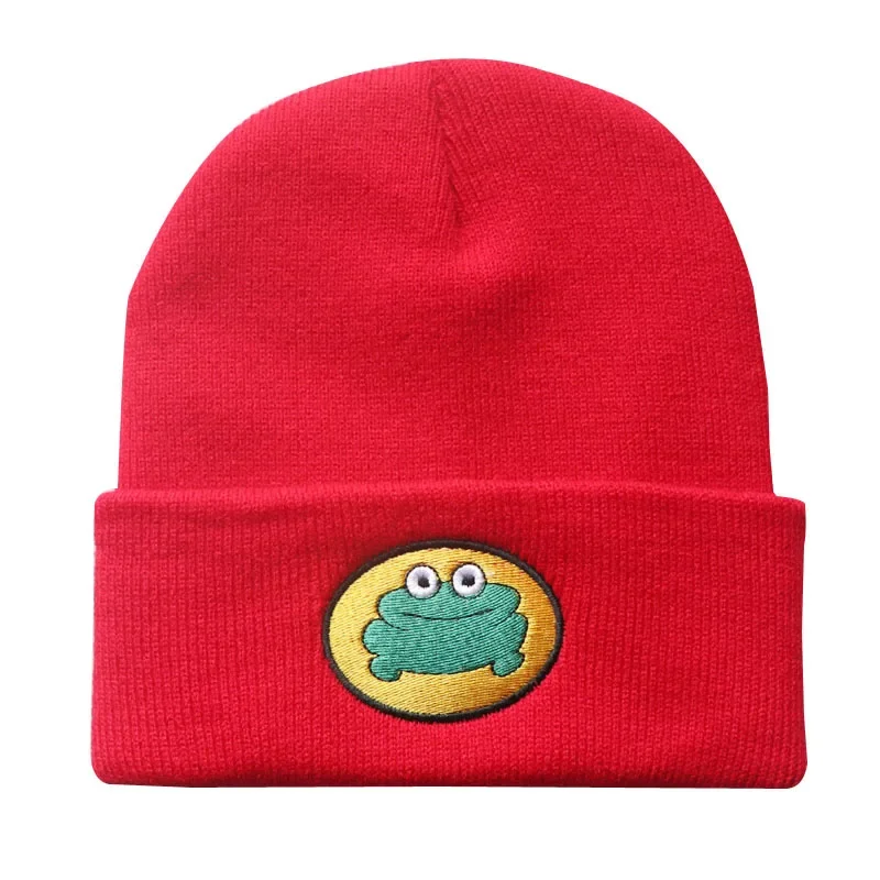 Top Trends: Cute Cartoon TV Parappa The Rapper Frog Knitted Beanie Hats Boys Girls Casual Froggie Embroidery Knit Warm Bonnet Caps Gift Shoppable Styles - Image 5