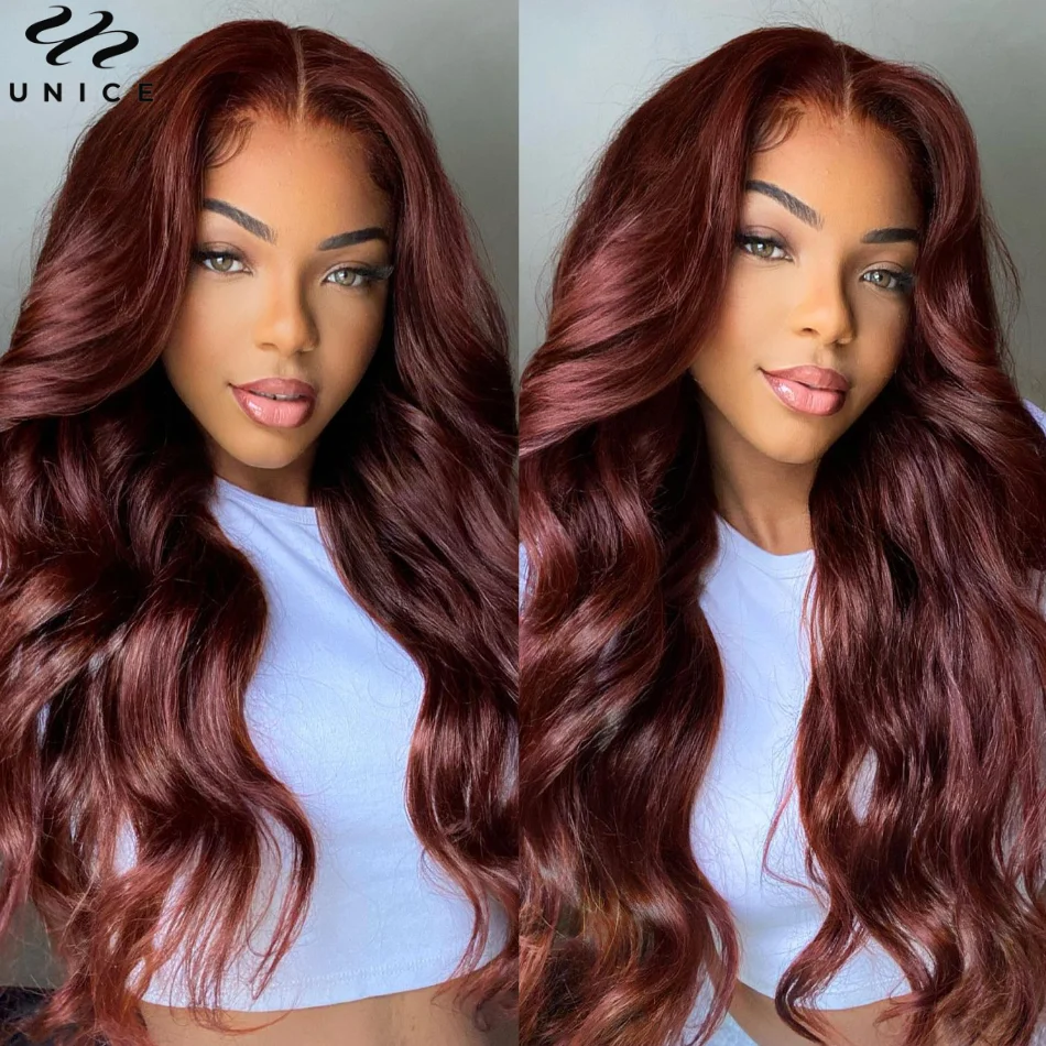 Top Trends: UNice Hair Reddish Brown Body Wave 13x4 Lace Front Wig Human Hair Pre Cut Pre Bleached 7x5 Lace Wig Wear Go Glueless Wig Shoppable Styles