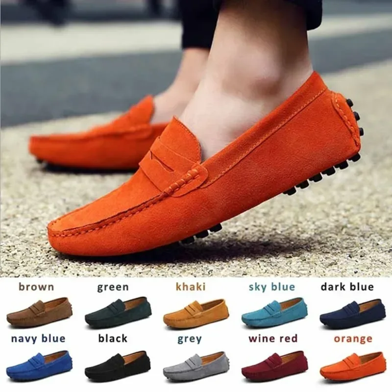 Top Trends: 2022 New Fashion Men Casual Shoes Brand Leather Men Loafers Moccasins Slip On Men&#039;s Flats Male Driving Shoes Sneakers Sneaker Shoppable Styles