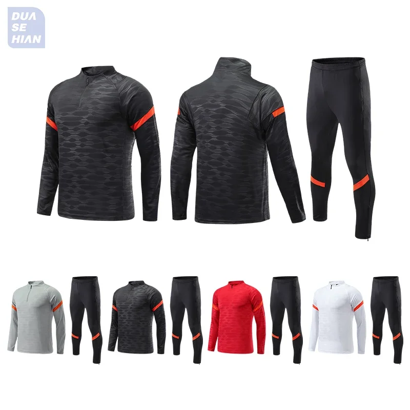 Top Trends: Half Zipper Men&#039;s Tracksuit Winter Soccer Jersey Pants Soccer Sportswear Football Jacket Sport Clothing Jogging Suits Shoppable Styles