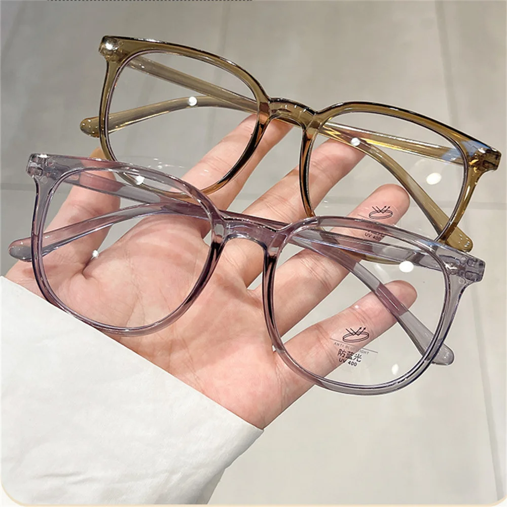 Top Trends: 2024 New Anti-blue Light Glasses Men Women Fashion Transparent Computer Glasses Frame Retro Myopia Glasses Square Eyeglasses Shoppable Styles - Image 2