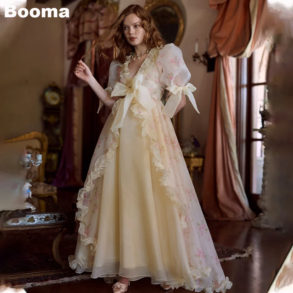 Top Trends: Booma A-Line Selkie Princess Prom Dresses Ruffles Short Puff Sleeves Birthday Party Dresses For Girls Ankle Length Evening Gowns Shoppable Styles