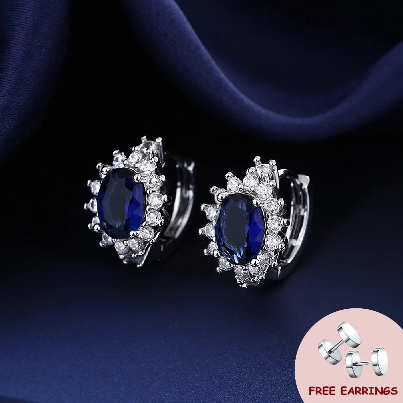 Top Trends: Fashion Women Earrings With Blue Zircon 925 Silver Jewelry For Girl Wedding Engagement Bridal Party Gift Drop Earring Ornaments Shoppable Styles