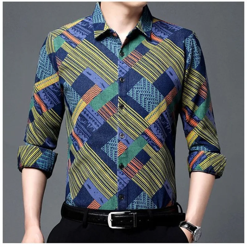 Top Trends: Spring Autumn Men Painted Casual Shirts Hawaiian Beach Fashion Male Clothes New Loose Long Sleeve Basic Smooth Tees Tops 2023 Shoppable Styles