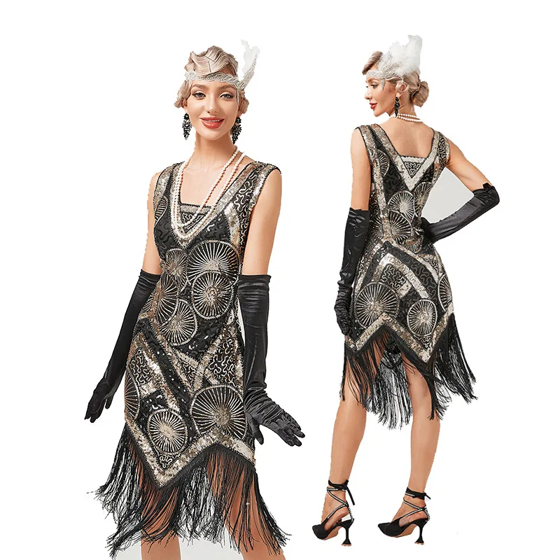 Top Trends: 2022 New 1920s Flapper Fringe Sequin Dress Retro Charleston Prom Dress Great Gatsby Party Dance Dress Beaded Toast Dress Shoppable Styles