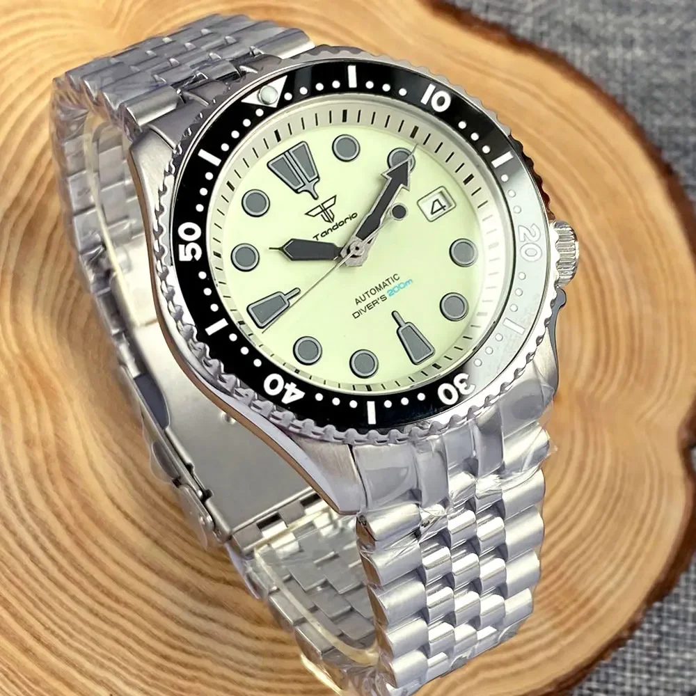 Top Trends: 41mm Tandorio Japan NH36 20ATM Automatic SKX Men Diver Watch Sapphire Glass 120 Click Bezel Rotating Bezel Green Luminous Dial Shoppable Styles