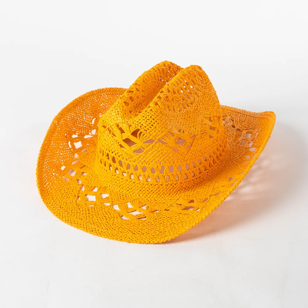 Top Trends: Cowboy Hat 2023 New Hollow Out Handmade Cowboy Straw Hat Men&#039;s Summer Outdoor Travel Unisex Solid Western Cowboy Hat Shoppable Styles