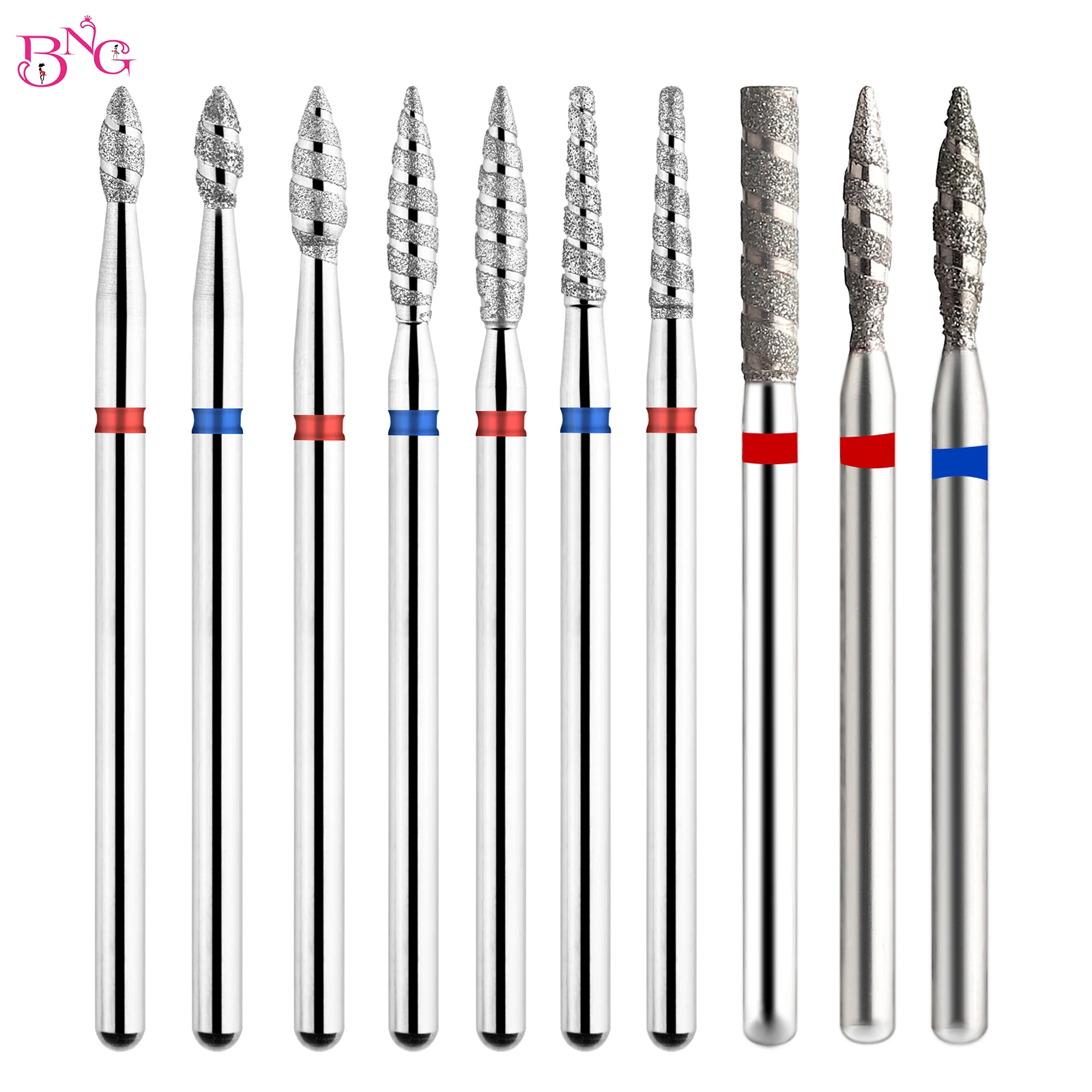 Top Trends: BNG Tornado Flame Nail Drill Bits Diamond Manicure Drill Bits Cuticle Clean Burr Milling Cutter Bits Nails Accessories Tool Shoppable Styles