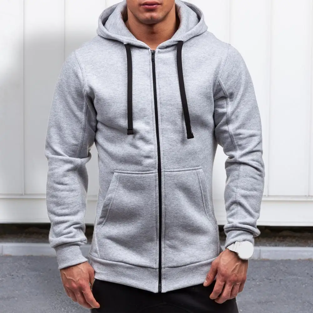 Top Trends: Men Hoodie Zipper Placket Long Sleeve Hooded Hat Soft Elastic Cuff Warm Men Autumn Coat 2022 New Men's Hoodies Sweatshirts Shoppable Styles