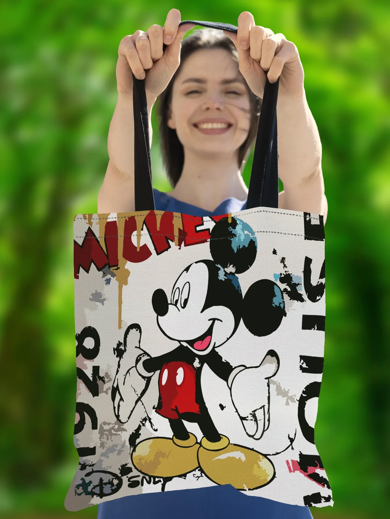 Top Trends: Mickey Mouse Cartoon Print Shoulder Bags Disney Harajuku Minnie Daisy Anime Canvas High Capacity Handbag Children Birthday Gifts Shoppable Styles