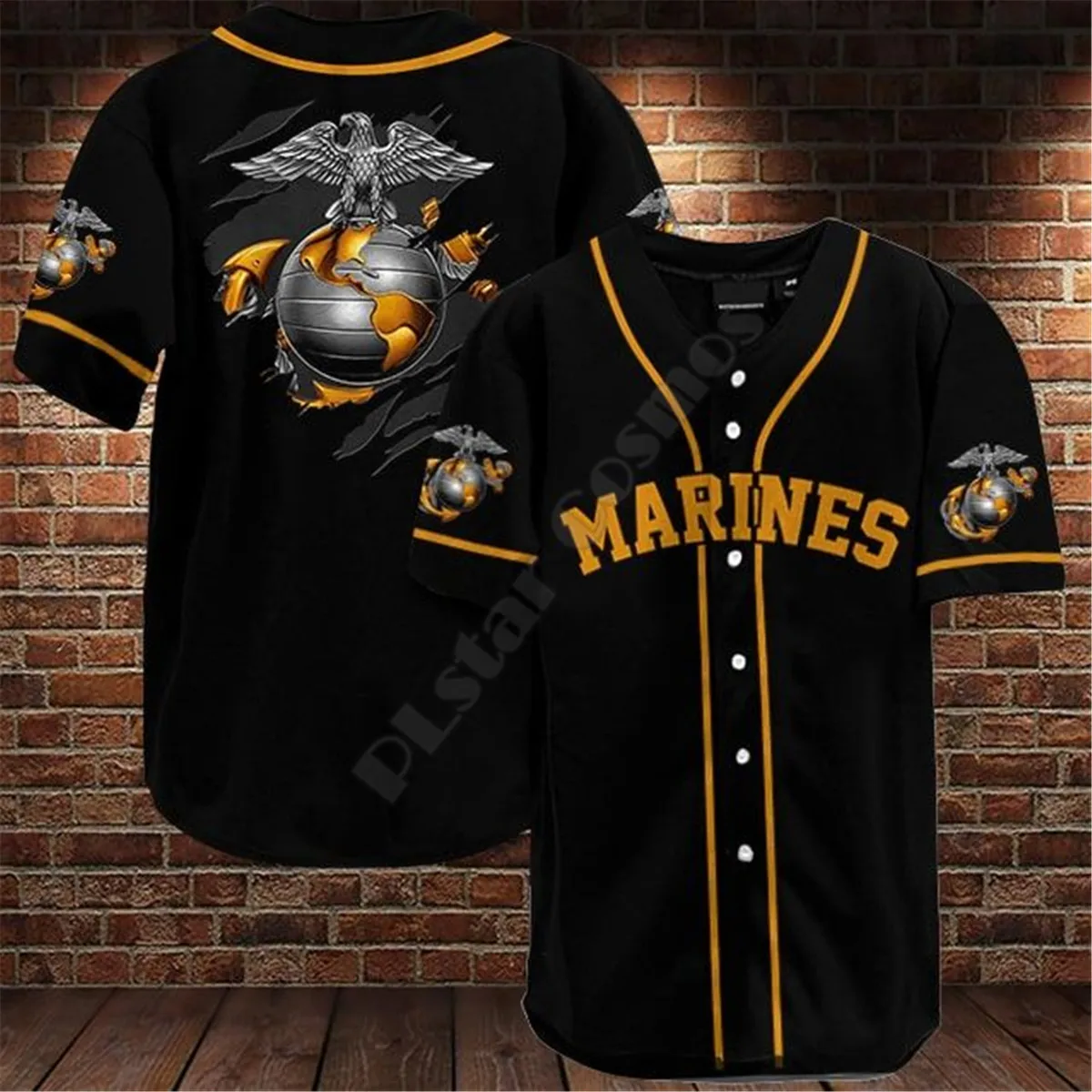 Top Trends: U.S Marine Baseball Jersey Shirt Baseball Shirt 3D All Over Printed Men's Shirt Casual Shirts Hip Hop Tops Shoppable Styles