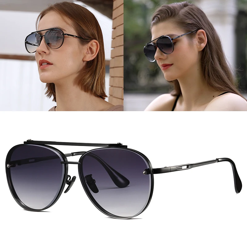 Top Trends: JackJad 2023 Fashion Cool Mach Six Style Gradient Metal Pilot Sunglasses Women Vintage Ins Brand Design Sun Glasses Shades 2A167 Shoppable Styles