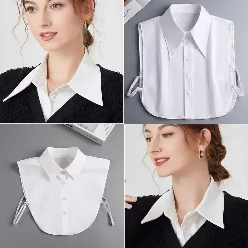 Top Trends: Cotton Fake Collar Blouse For Women Men Detachable Shirt Collar Solid Color False Collars Shirts Clothes Decoration Accessories Shoppable Styles - Image 5