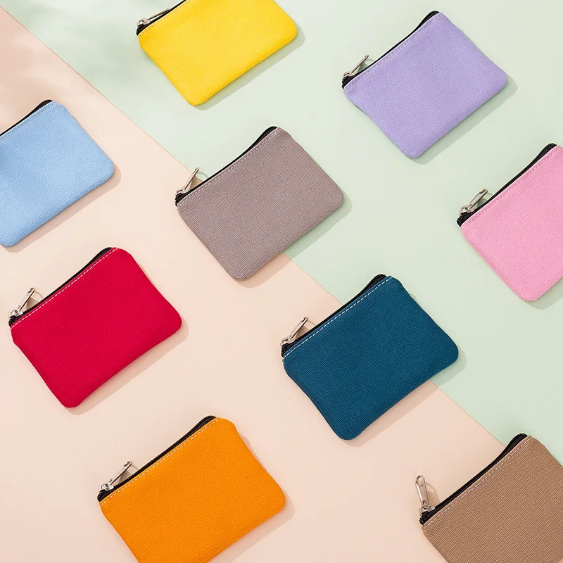 Top Trends: Cute Compact Change Purse Stylish Coin Carrier Case Small Zipper Change Bag Cotton Card Holder Wallet Minimalist Canvas Purse Shoppable Styles