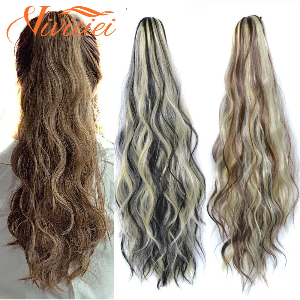 Top Trends: VIVIEIEI Synthetic Claw Clip On Ponytail Hair Extension Ponytail Extension Hair For Women Pony Tail Hairpiece Curly Style 22inch Shoppable Styles