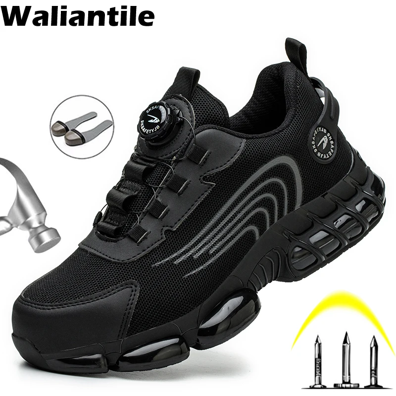 Top Trends: Waliantile Lace Free Men Safety Shoes Sneakers For Industrial Working Boots Puncture Proof Steel Toe Indestructible Work Shoes Shoppable Styles