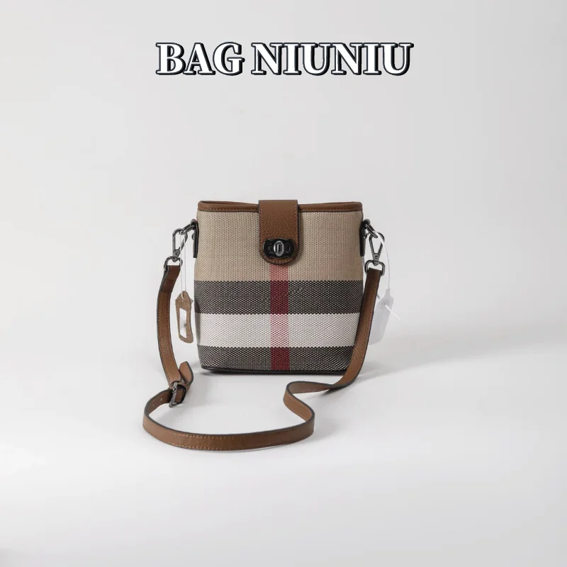 Top Trends: New Luxury Classic One-shoulder Women's Bag Trend All-match Messenger Bag Small Bag Plaid Canvas Ladies Handbag Shoppable Styles