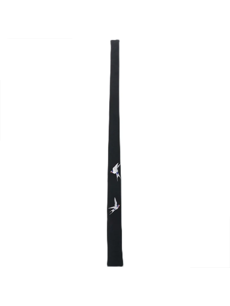 Top Trends: Y3 Flying Swallow Embroidery Yohji Tie Clothing Accessory Unisex Dark Style Yohji Yamamoto Tie For Y3 Man Yohji Ties For Mens Shoppable Styles - Image 3