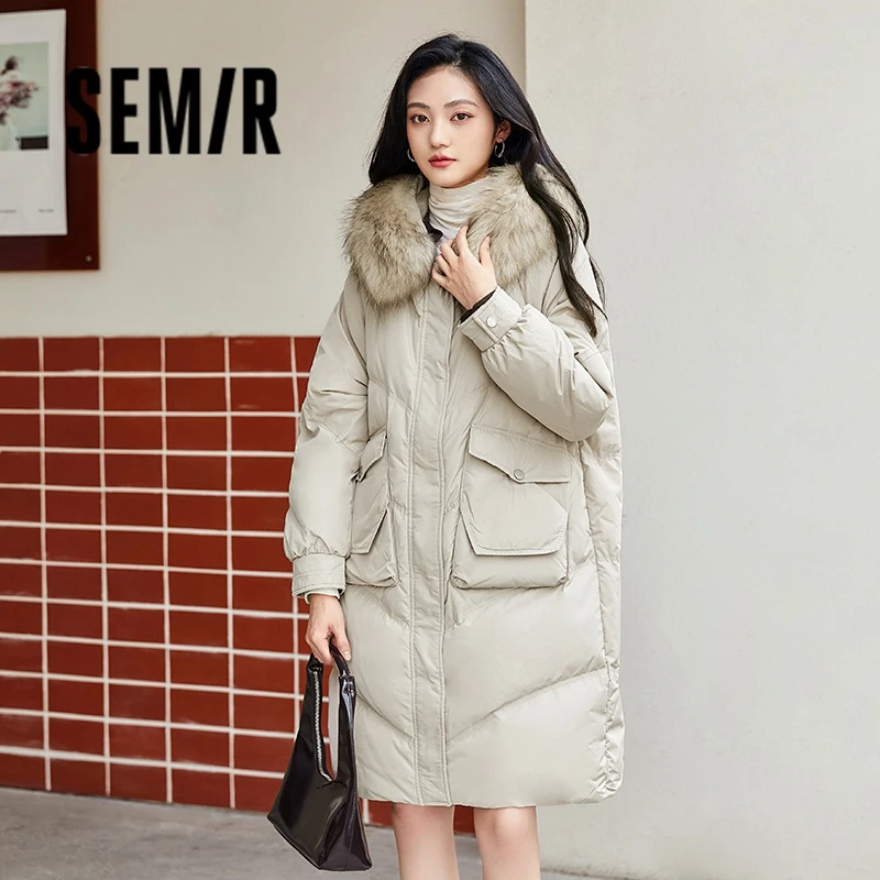 Top Trends: Semir Down Jacket Women Long Detachable Raccoon Fur 2023 Winter Hooded Thick Bread Coat Loose Jacket Shoppable Styles