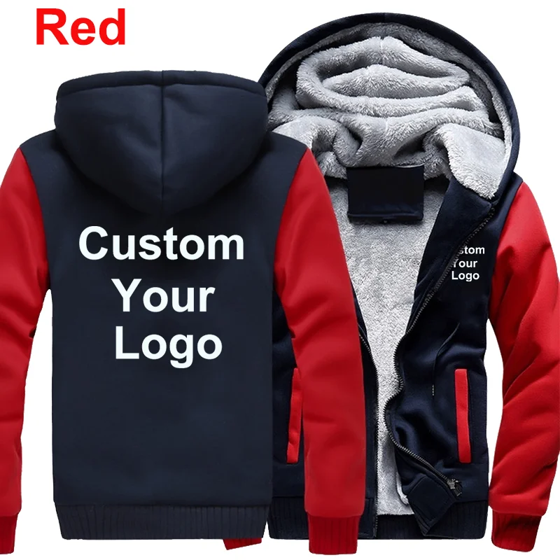 Top Trends: Men Fashion Hoodies Custom Your Logo Jackets Men Winter Zipper Hoodies Outdoor Casual Thicken Warm Jacket Coats Shoppable Styles - Image 4