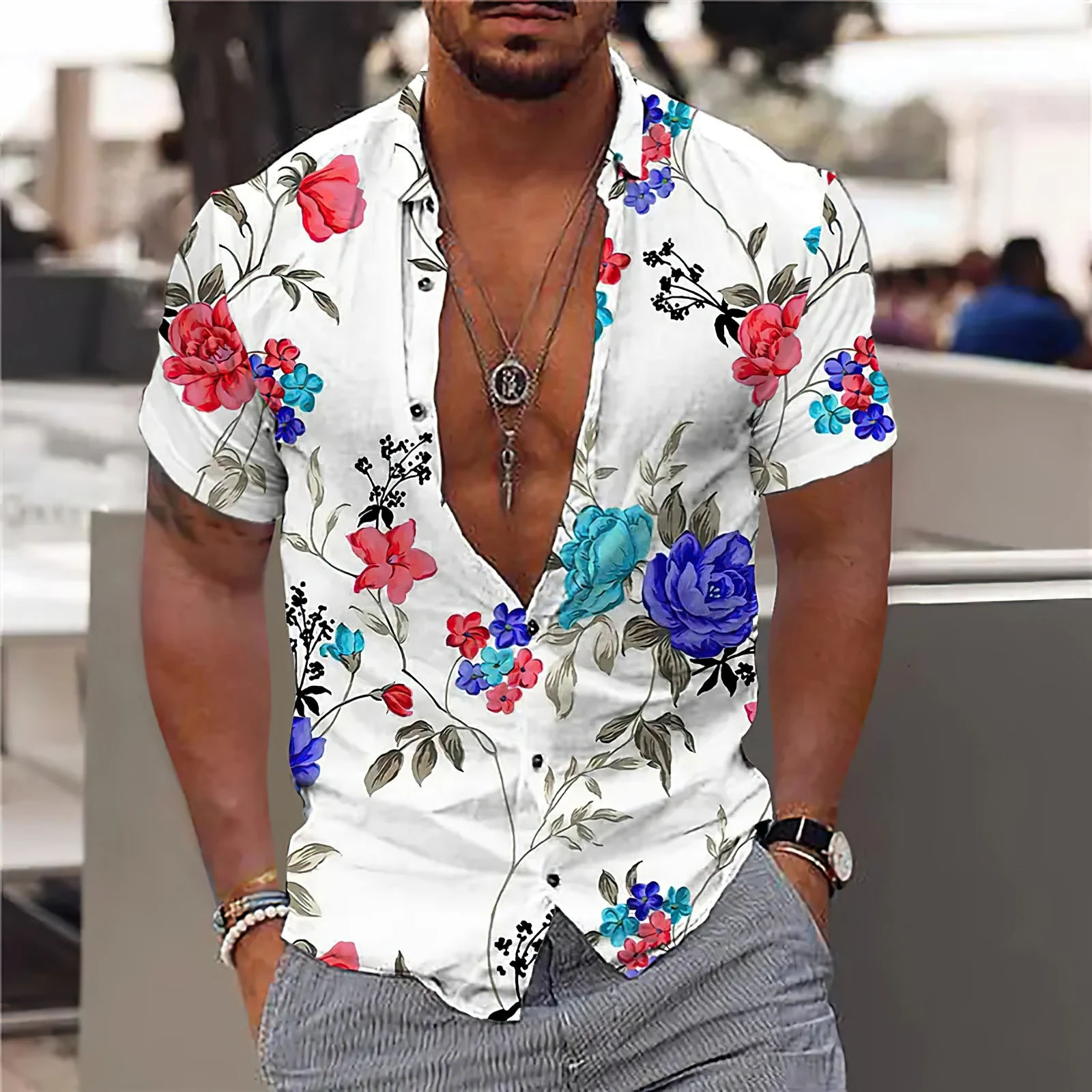 Top Trends: 2023 Hawaiian 3D Print Casual Shirt Floral Mens For Short Sleeve Summer Beach Holiday Top Tee Oversized Clothing Shoppable Styles