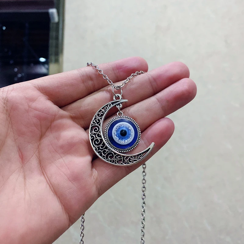 Top Trends: Vintage Punk Evil Eye Necklaces 5pcs Blue Eyeball Connect Exaggeration Multiple Dense Evil Eyes Necklace Shoppable Styles - Image 5