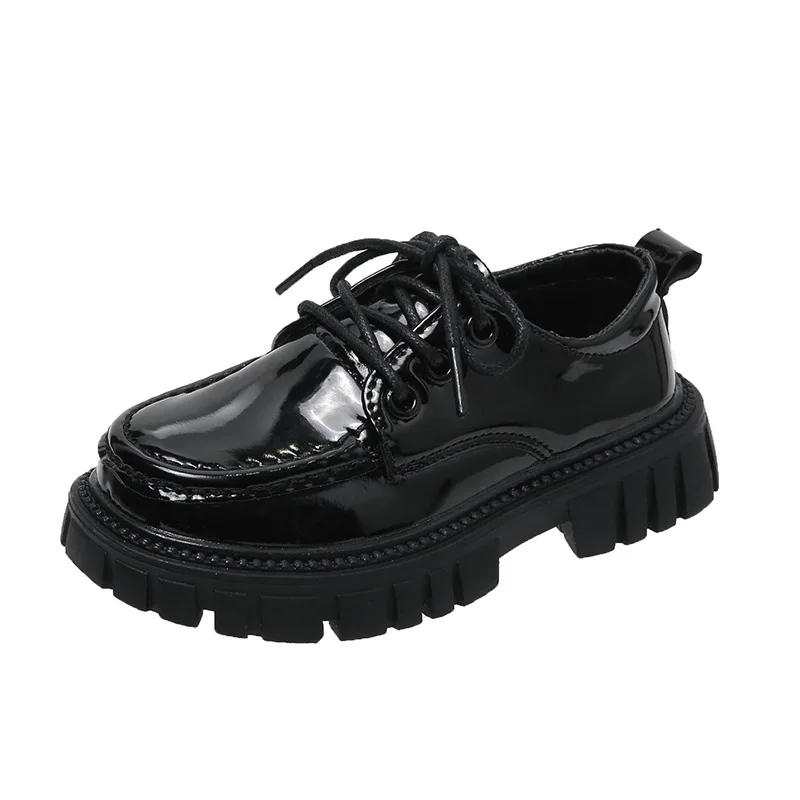 Top Trends: Wednesday Addams Shoes Cosplay Baby Girl Lmitation Leather Shoes 2023 New Black Children Cosplay Shoes Princess Shoes 2-16 Years Shoppable Styles