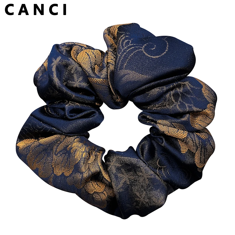 Top Trends: 100% Pure Mulberry Silk Large Scrunchies Silk Song Brocade Bands Hair Ties Elastics 26 Momme Hair Accessories 5CM For Women Girl Shoppable Styles