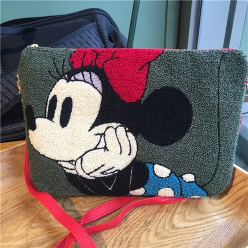 Top Trends: Disney Cartoon High Quality Ladies Handbag Character Pattern Series Plush Shoulder Bag Embroidery Mobile Phone Bag Fashion Trend Shoppable Styles