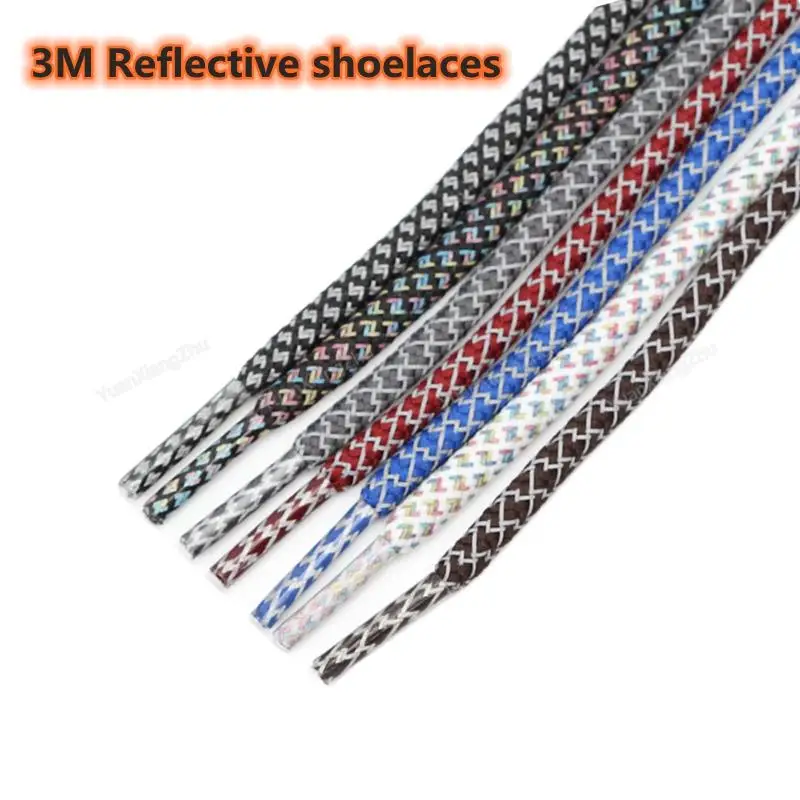 Top Trends: 3M Reflective Shoelaces Fashion Rainbow Shoelace For Sneakers Round Laces For Shoes Diameter 0.4cm 100 / 120 / 140 / 160cm Shoestrings Shoppable Styles