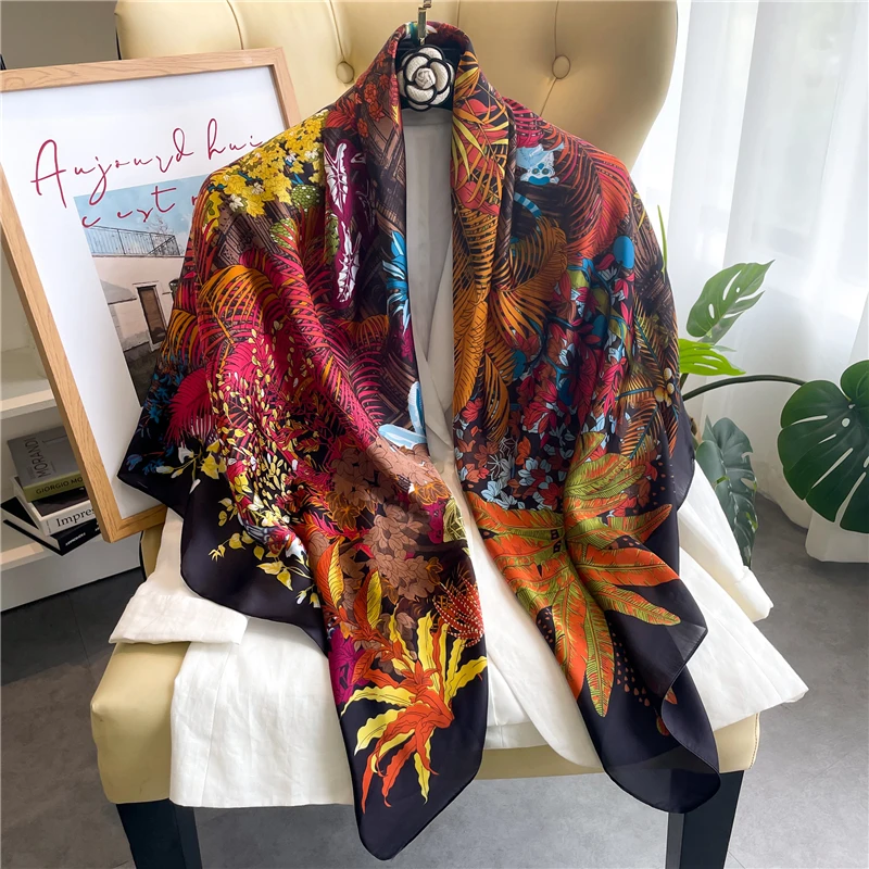 Top Trends: 2022 Women Silk Spring Scarf Luxury Design Print Lady Beach Shawl Scarves Fashion Smooth Foulard Female Hijab Bufanda Shoppable Styles