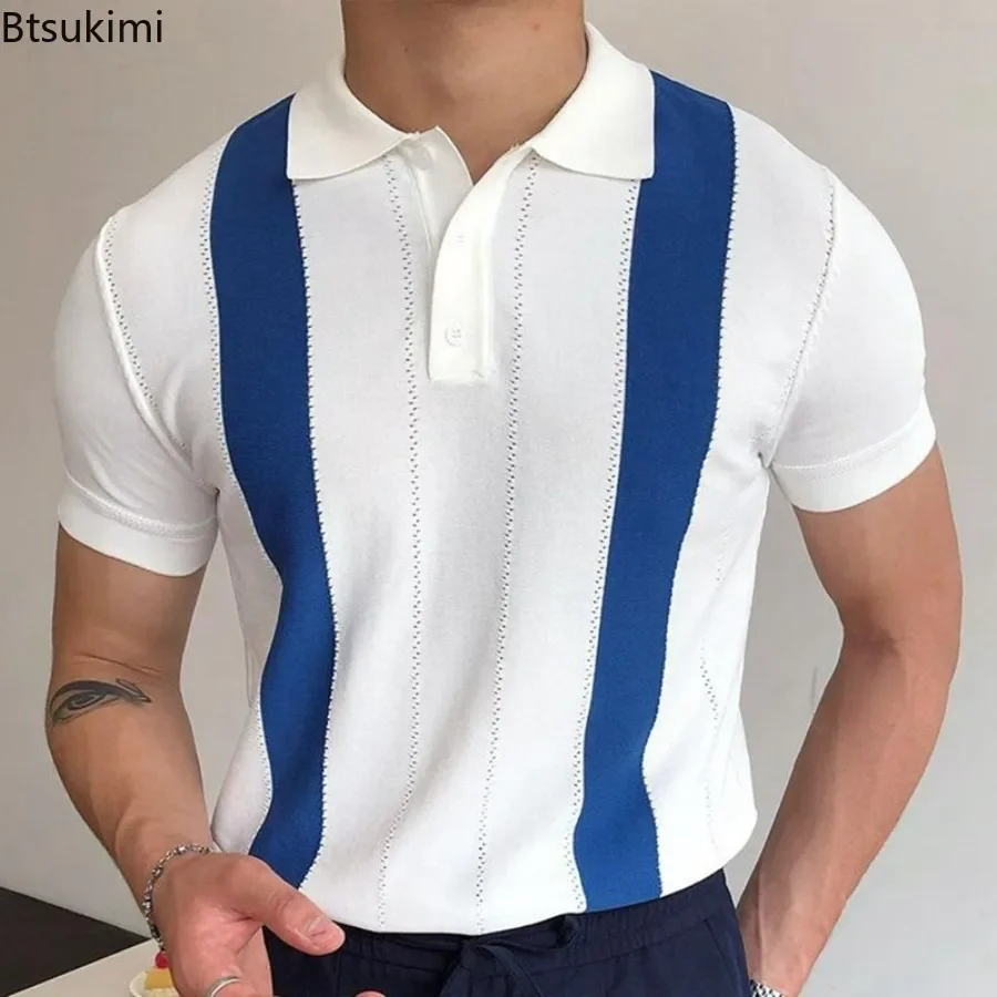 Top Trends: Men's Summer Short Sleeve Polo Shirts Knitted Business Formal Office Men's Summer Luxury Style Clothes Slim Cotton Shirts Male Shoppable Styles