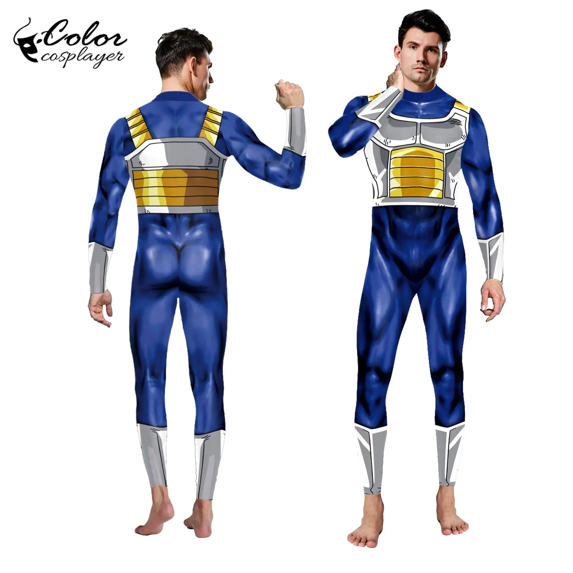 Top Trends: Color Cosplayer Anime Printed Fancy Outfit Long Sleeve Cosplay Adult Costume Catsuits Muscle Mens Bodysuit Tight Zentai Jumpsuit Shoppable Styles