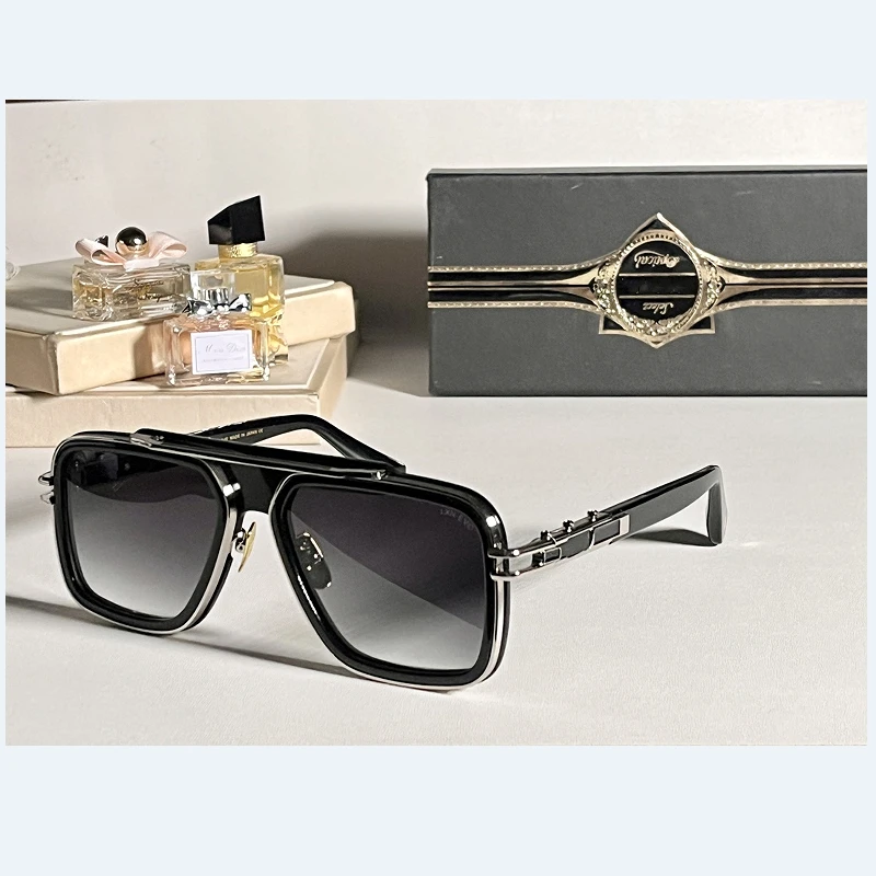 Top Trends: Original Vintage Stylish Silver Acetate Square Frame Polarized Men Eyewear Business LXN-EVO-DTS403 Women Unisex Sun Glasses Shoppable Styles