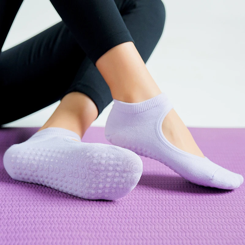 Top Trends: Women High Quality Pilates Socks Anti-Slip Breathable Backless Yoga Socks Ankle Ladies Ballet Dance Sports Socks For Fitness Gym Shoppable Styles