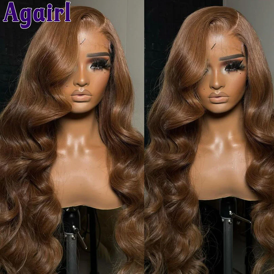 Top Trends: 200% Chestnut Brown 13x6 Lace Frontal Wig Human Hair Body Wave 13x4 Lace Front Wig Pre Plucked Glueless Transparent 6x4 Lace Wig Shoppable Styles