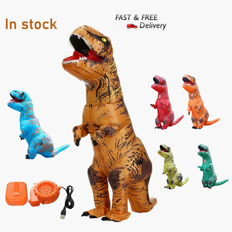 Top Trends: Dinosaur Inflatable Costume Fancy Mascot Anime Halloween Party Cosplay Costumes For Adult Kids Interesting Dino Cartoon Suit Shoppable Styles