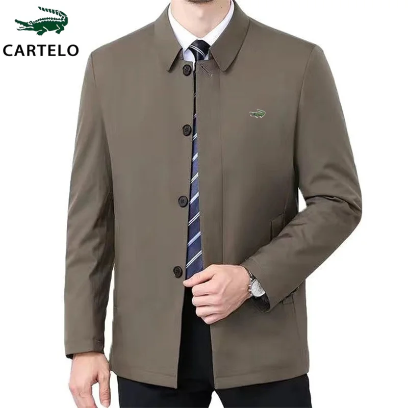 Top Trends: CARTELO Spring And Autumn Men's Suit Coat Casual Business Embroidered Jacket High Quality Fashion Brand Flip Collar Top Shoppable Styles - Image 5