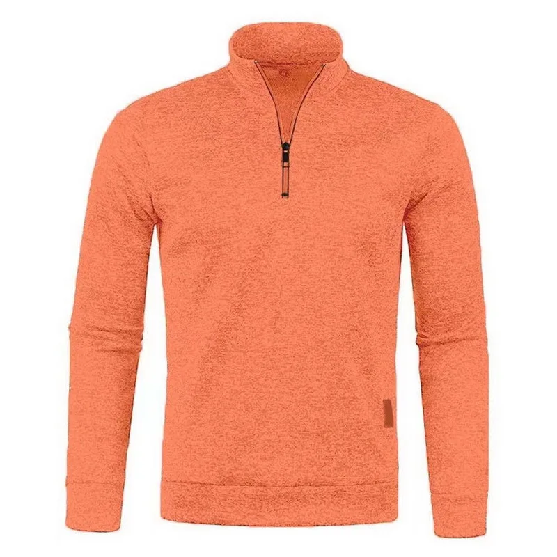 Top Trends: New Autumn Winter Mens Half Zipper Sweaters Pullover Turtleneck Hoodies Sweatshirt Solid Color Fleece Thicker Male Sweater Coats Shoppable Styles - Image 3